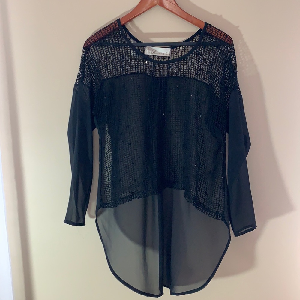 Black sheer vintage looking blouse